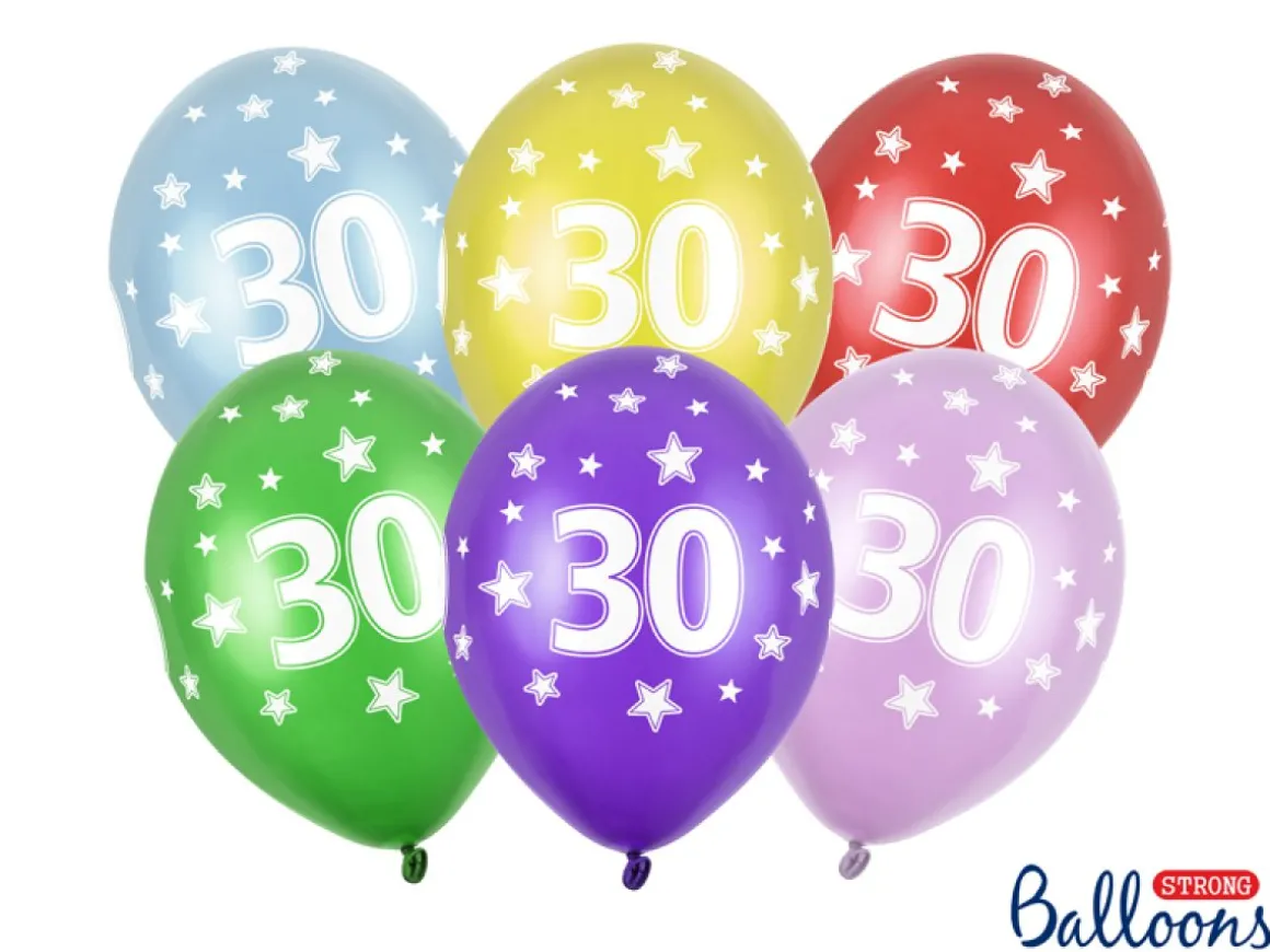 30 Års Balloner Farvemix