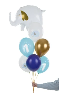 1 Års Fødselsdag Ballon Mix Lyseblå