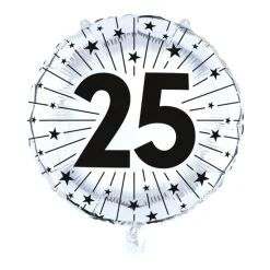 25 Års Folieballon Sølv