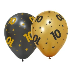 10 Års Golden Celebrations Latexballoner