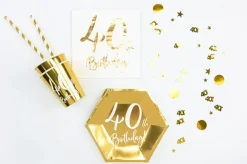 40 Års Konfetti Guld