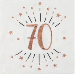 70 Års Konfetti Servietter Rosaguld