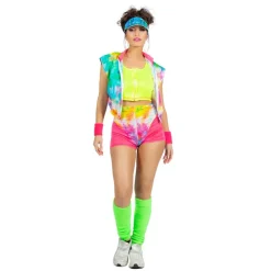 Aerobic Babe Kostume Pink/Gul