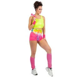 Aerobic Babe Kostume Pink/Gul