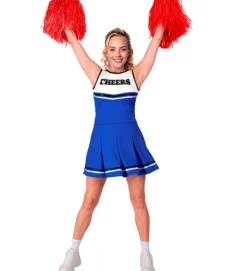 Amerikansk Cheerleader Kostume Blå