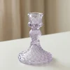 Antik Glas Lysestage Lavendel