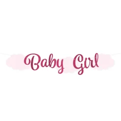 Baby Girl Bogstavbanner Lyserød