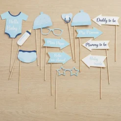 Babyshower Photobooth Selfie Props Lyseblå