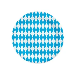 Bayern Paptallerkener Blå/Hvid