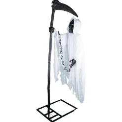 Bevægende Grim Reaper Med Lyd & Lys Hvid