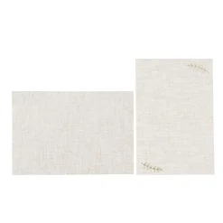 Bladmotiv Invitationer Med Kuverter Beige/Guld