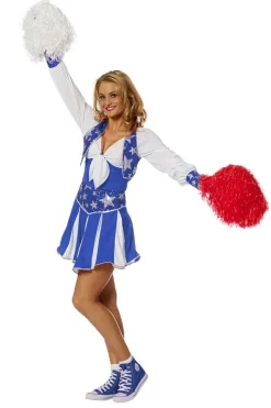 Blå Cheerleader Deluxe Kostume