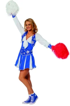 Blå Cheerleader Deluxe Kostume
