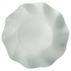 Bølgede Dessert Paptallerkener Hvid