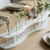 Bølgeformet Træ Centerpiece Hvid