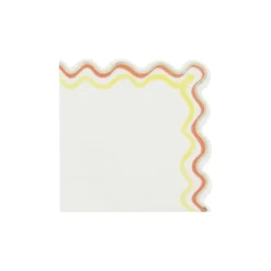 Bølgekant Servietter Creme/Orange/Gul
