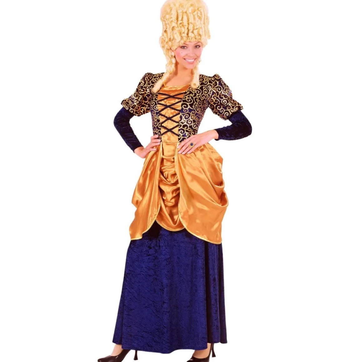 Blå/Guld Marquise Kostume