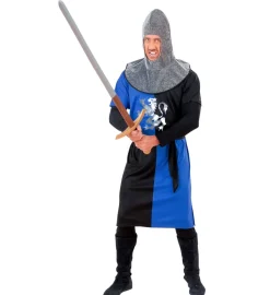 Blå Middelalder Kriger Kostume
