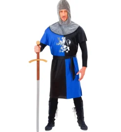 Blå Middelalder Kriger Kostume