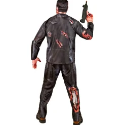 Blodig Cyborg Kostume Sort