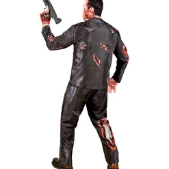Blodig Cyborg Kostume Sort