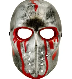 Blodig Hockeymaske Sølv/Rød