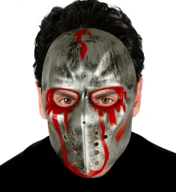 Blodig Hockeymaske Sølv/Rød
