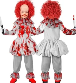 Blodig Horror Klovn Børnekostume Grå