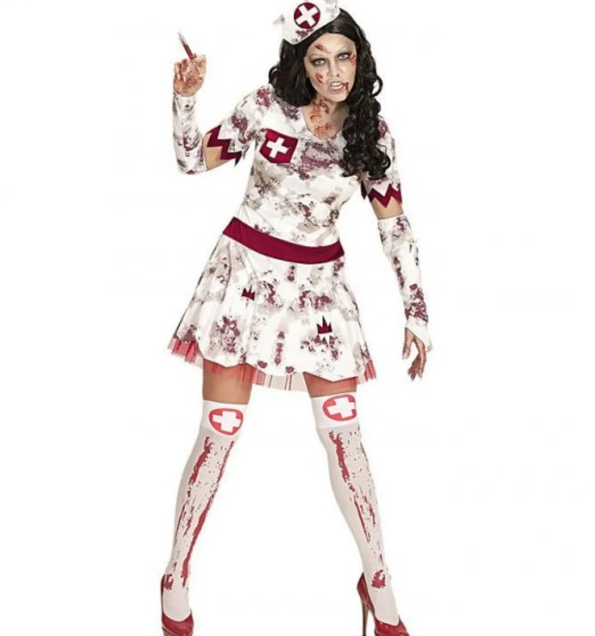 Blodig Zombie Sygeplejerske Kostume