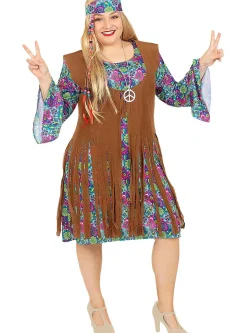 Blomster Hippie Kjole Kostume Plussize