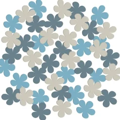 Blomster Konfetti Lyseblå/Hvid