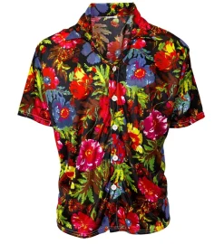 Blomstret Hawaiiskjorte Sort