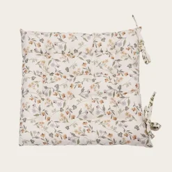 Blomstret Siddepude Hvid