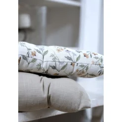 Blomstret Siddepude Hvid