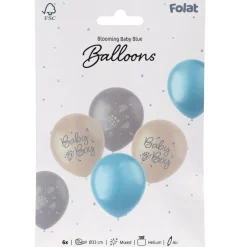 Blooming Baby Boy Latexballoner Blå/Creme