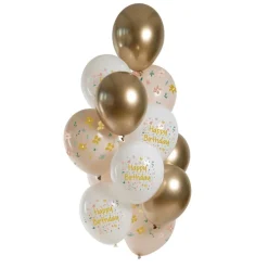 Blossom Birthday Latexballoner Pastel/Guld