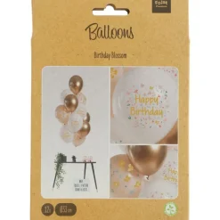 Blossom Birthday Latexballoner Pastel/Guld
