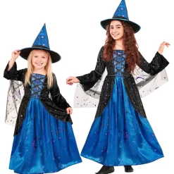 Blå/Sort Heks Børnekostume