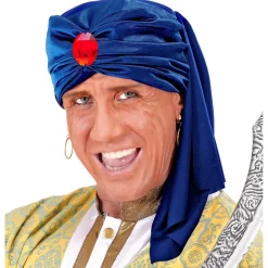 Blå Turban Med Edelsten