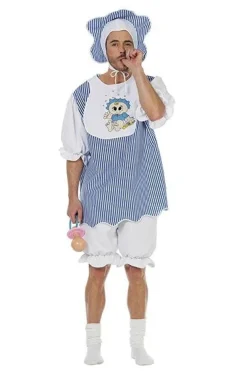 Blå Voksenbaby Kostume