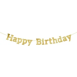 Bogstav Guirlande Happy Birthday Glossy Matt Black