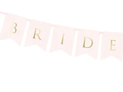 Bride & Groom Flagguirlande Rosa