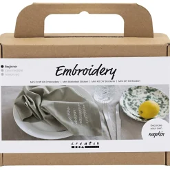 Broderi Serviet DIY Grøn