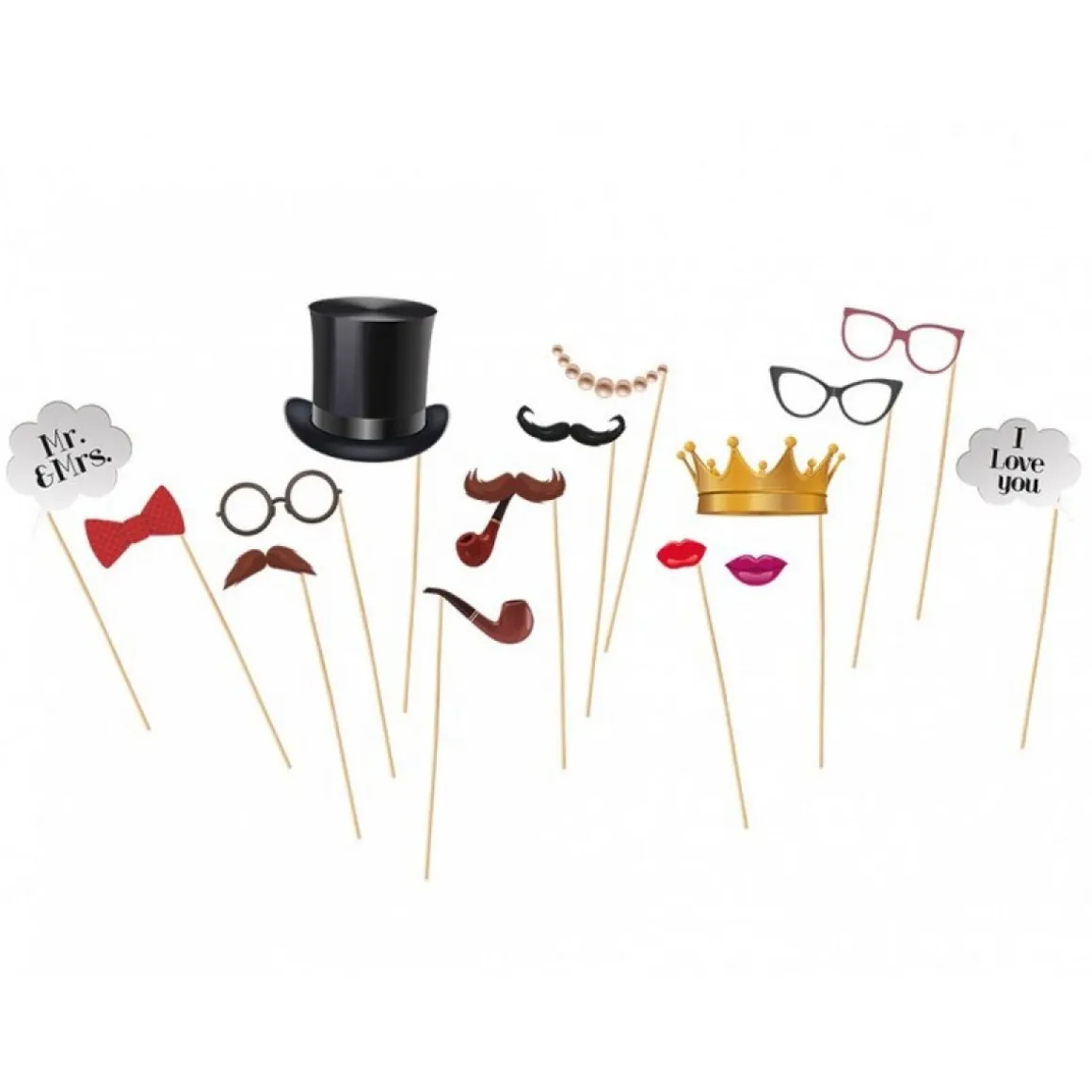 Bryllup Photo Booth Selfie Props