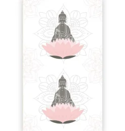 Buddha Bordløber Hvid/Rosa