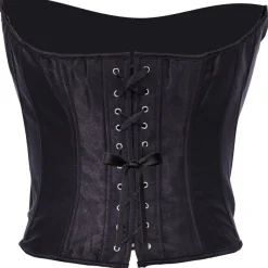 Burlesque Satin Korset Sort