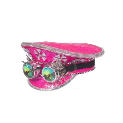 Burning Man Kaptajnhat Pink & Goggles
