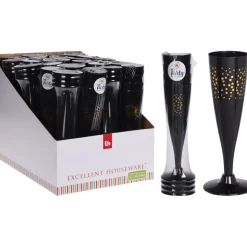 Champagneglas Sort/Guld