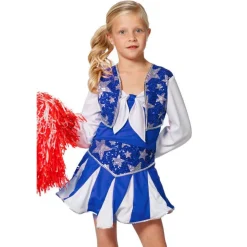 Cheerleader Børnekostume Blå