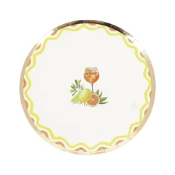 Citrus Paptallerkener Guldkant